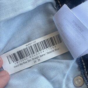 Quince Seaside Blue Stretch Mid Rise Slim Straight Jeans